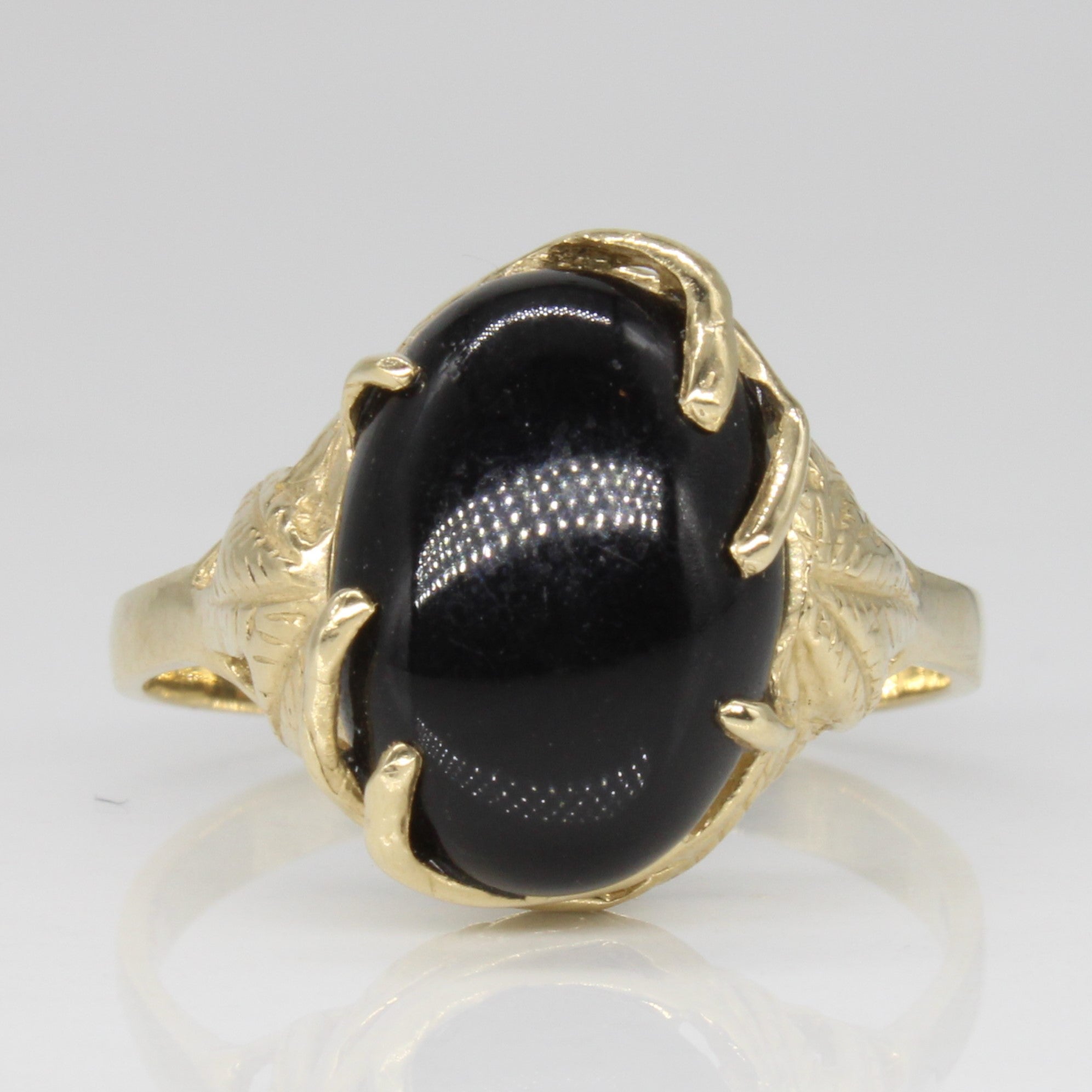 Bague cocktail en onyx 14 carats | 4,00 ct | Taille 9,75 | 