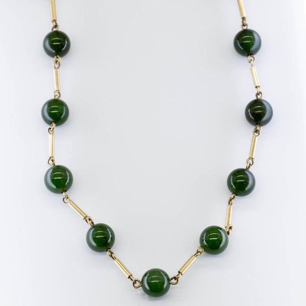Nephrite Jade Gold Chain | 180ctw | 25