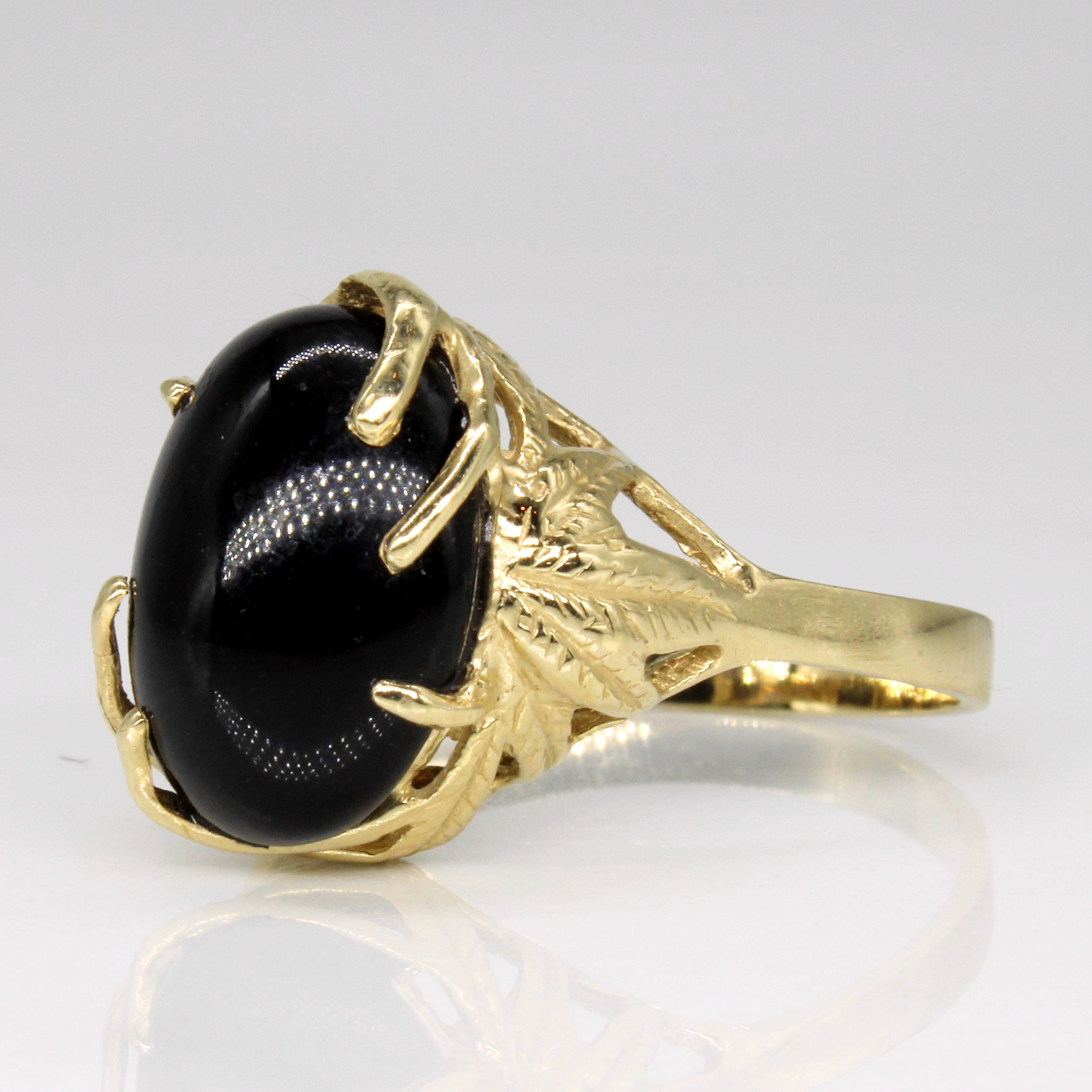 Bague cocktail en onyx 14 carats | 4,00 ct | Taille 9,75 | 