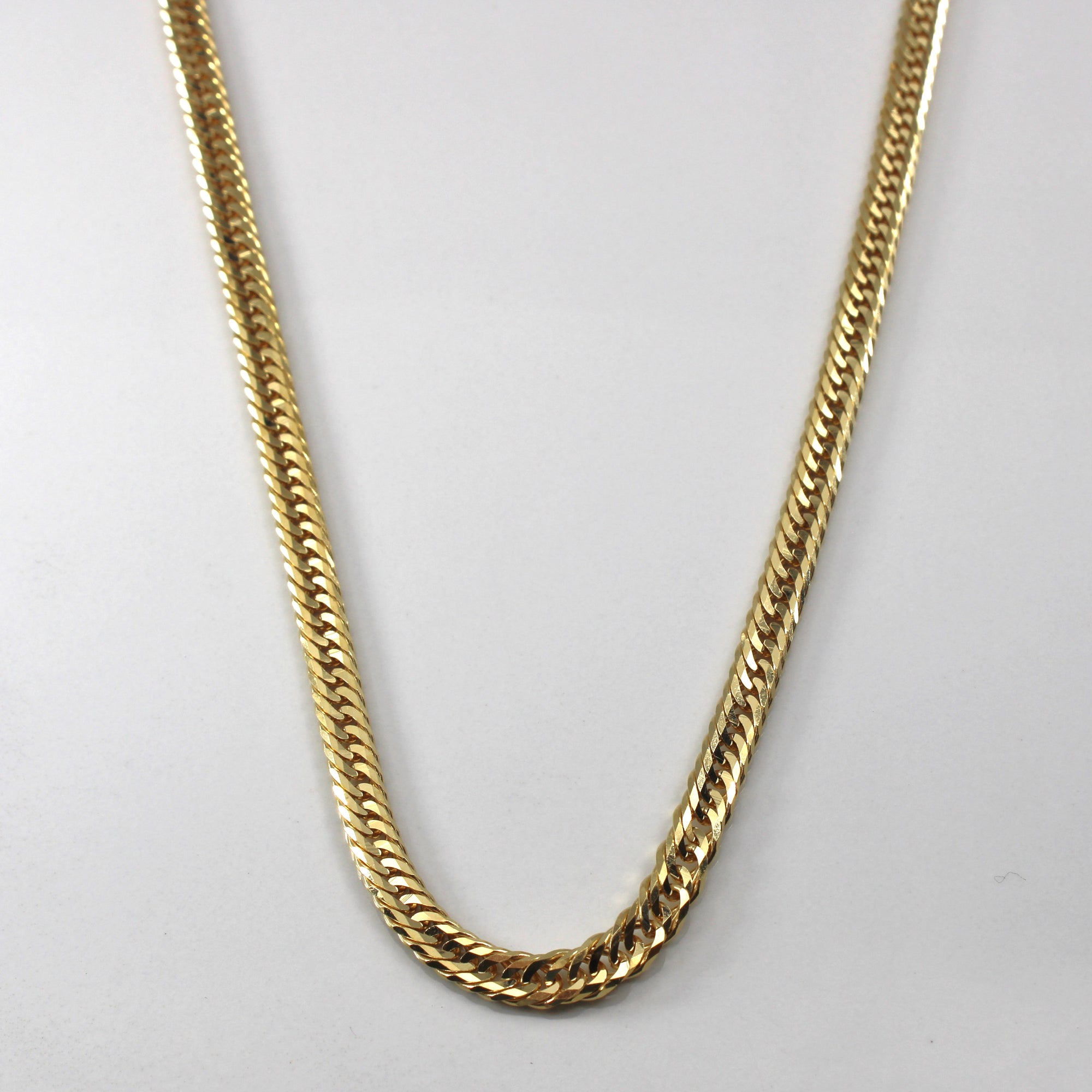 18k Yellow Gold Curb Link Chain | 22