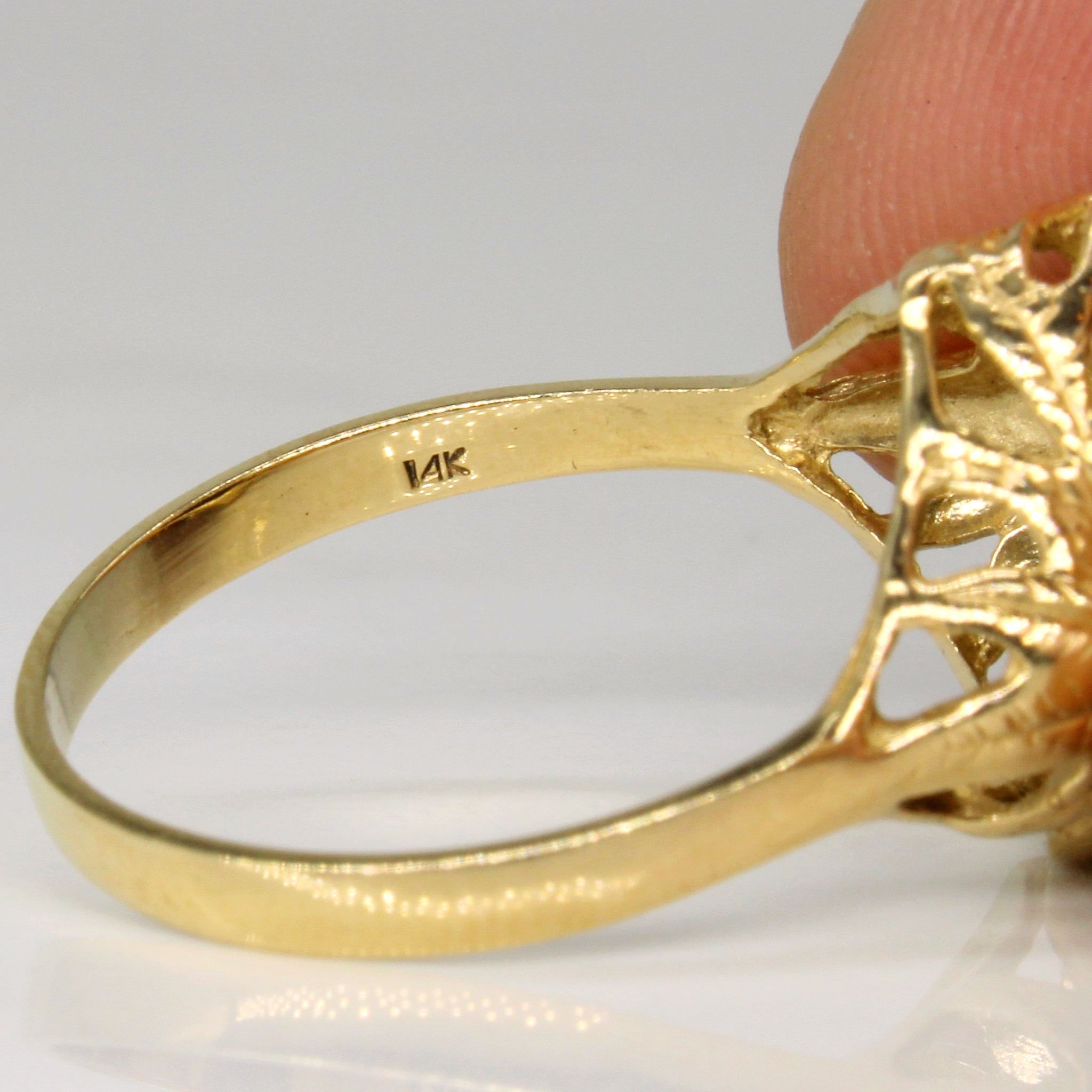 Bague cocktail en onyx 14 carats | 4,00 ct | Taille 9,75 | 