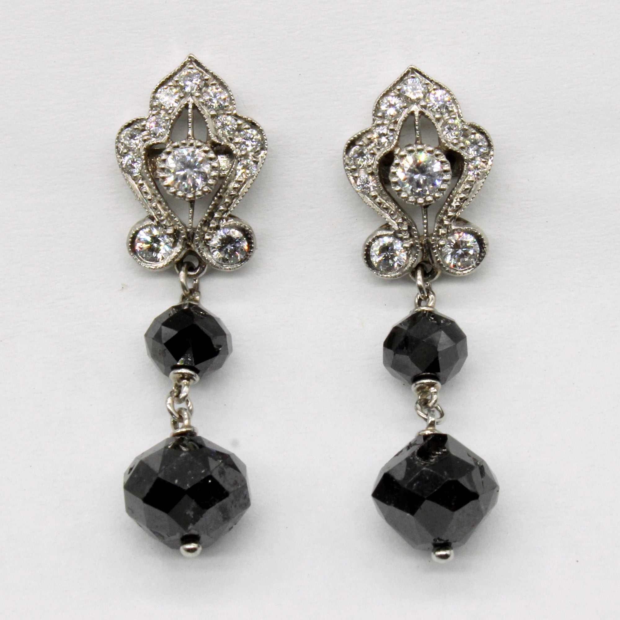 Black & White Diamond Art Deco Earrings | 8.00ctw, 0.42ctw |