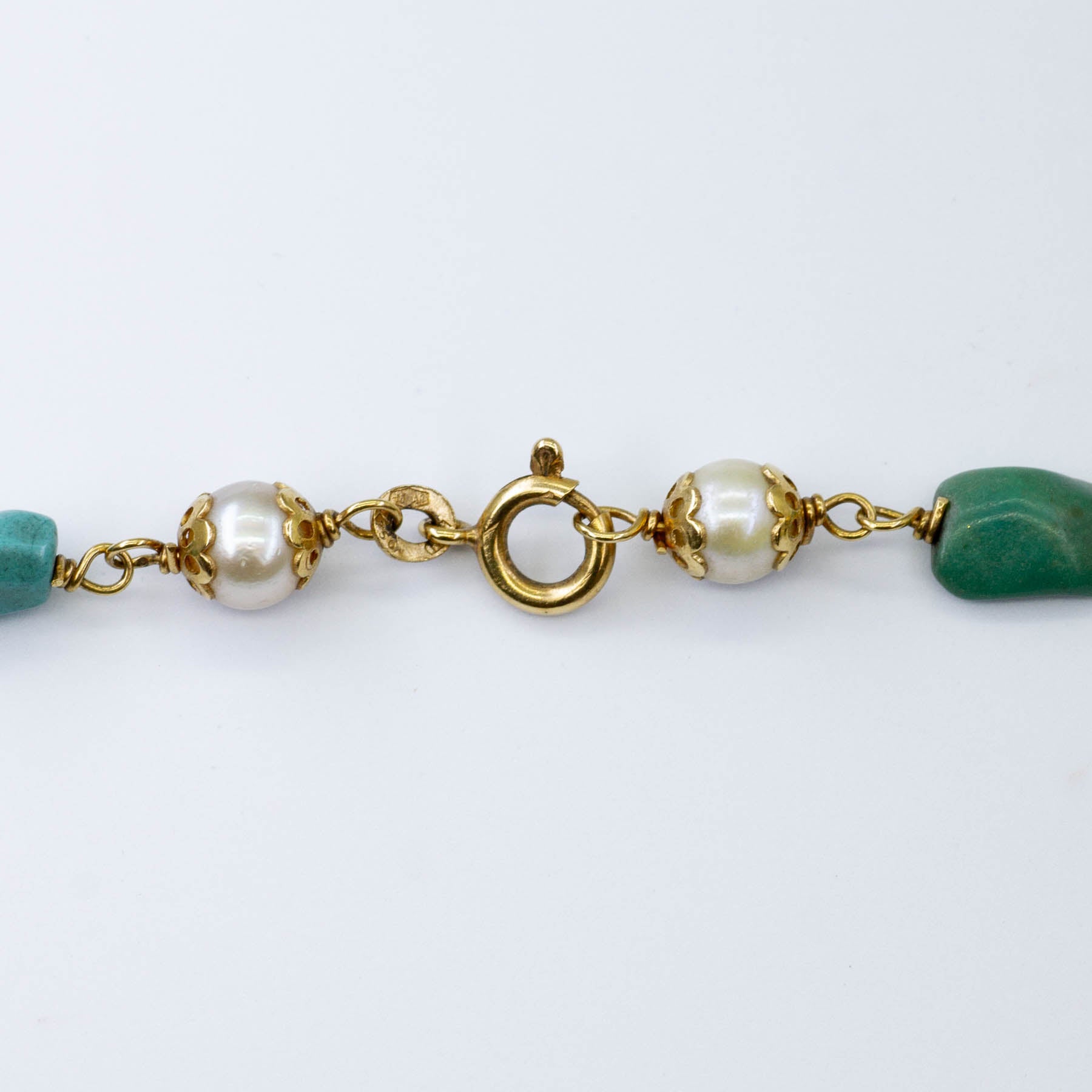 Pearls and Turquoise Beads Necklace | 36"|