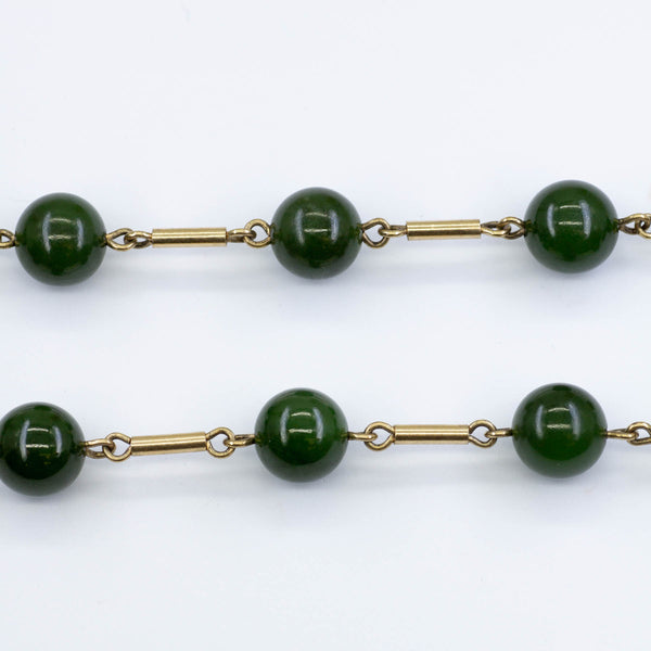 Nephrite Jade Gold Chain | 180ctw | 25
