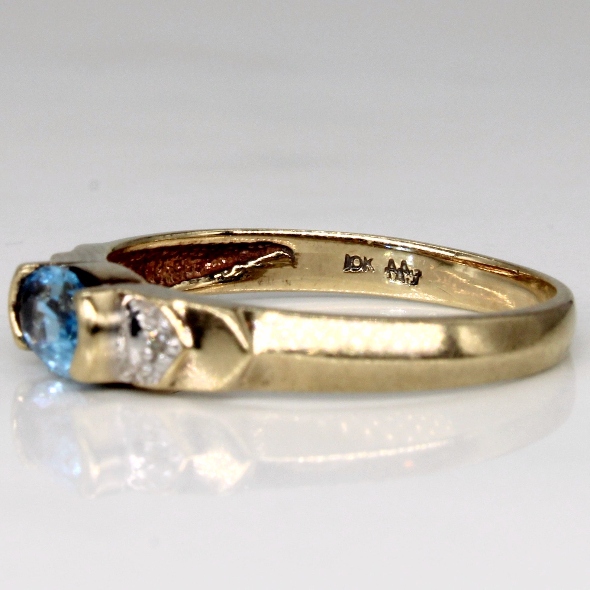 Blue Topaz & Diamond 10K Cocktail Ring | 0.50ct, 0.01ctw | SZ 6.5 |