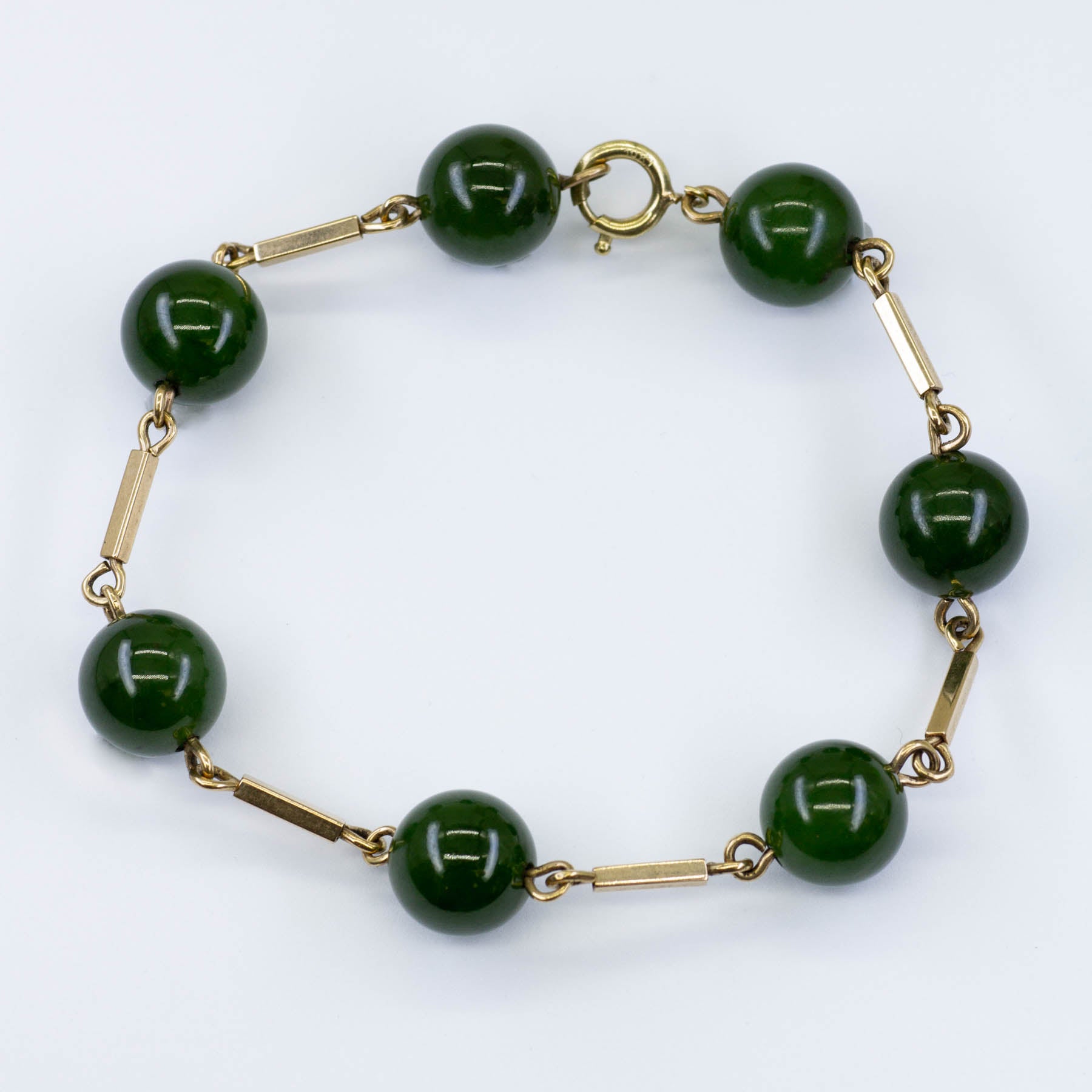 Nephrite Jade Chain Bracelet | 52.50ctw | 7"|