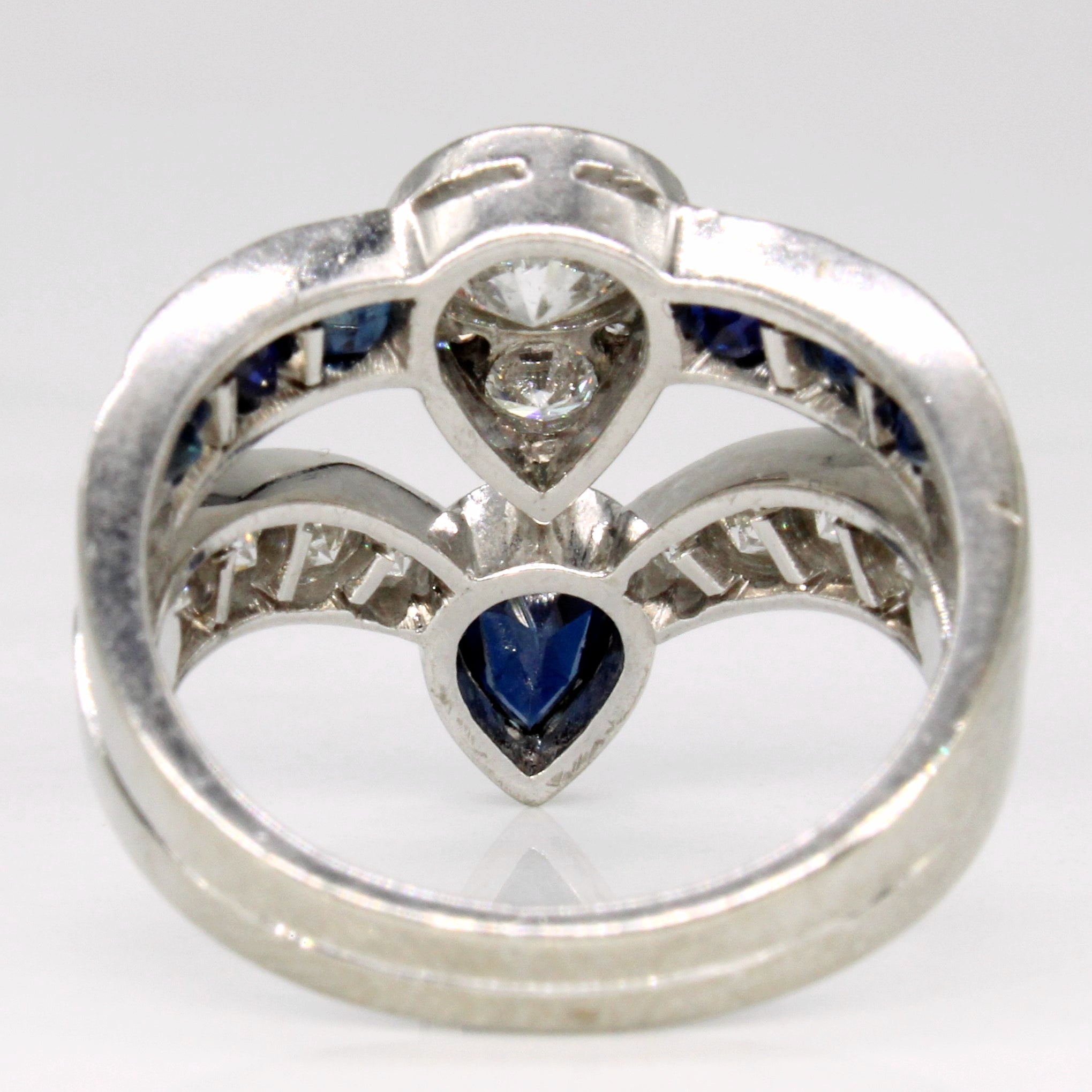 Diamond & Sapphire Double Chevron Ring | 1.78ctw, 1.65ctw | SZ 6.25 |
