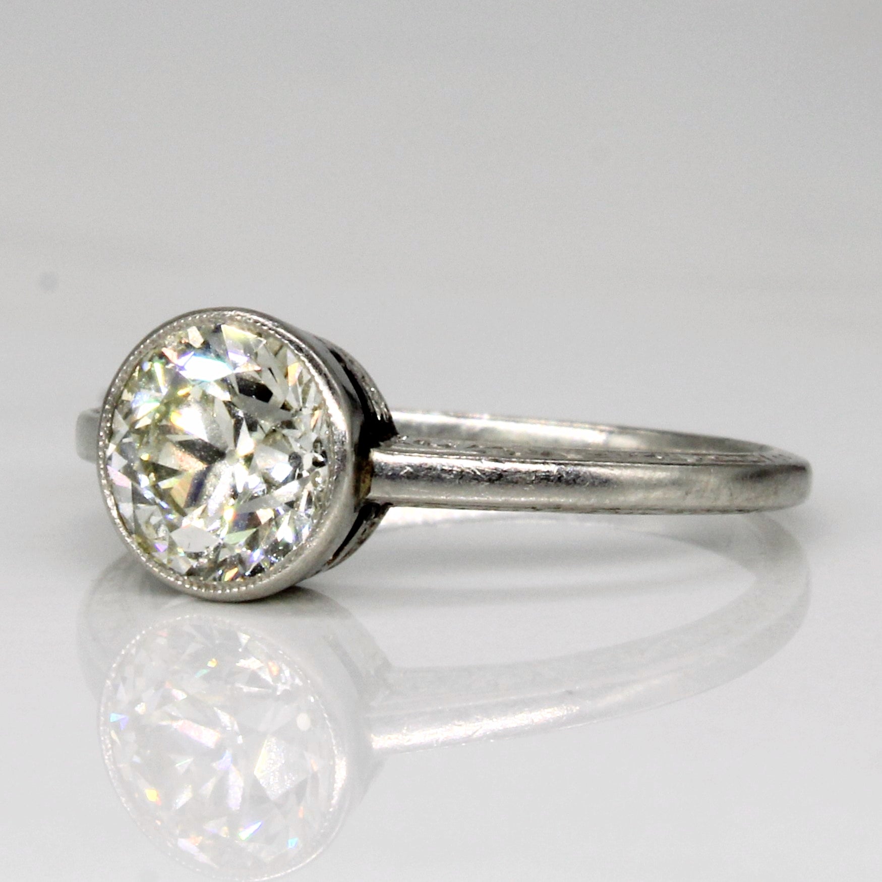 Art Deco Platinum & Diamond Engagement Ring | 1.23ct | SZ 6.5 |