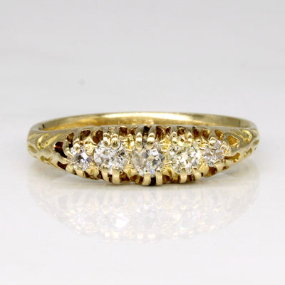 Victorian Era Old European Five Stone Diamond Ring | 0.36ctw | SZ 6.5 |