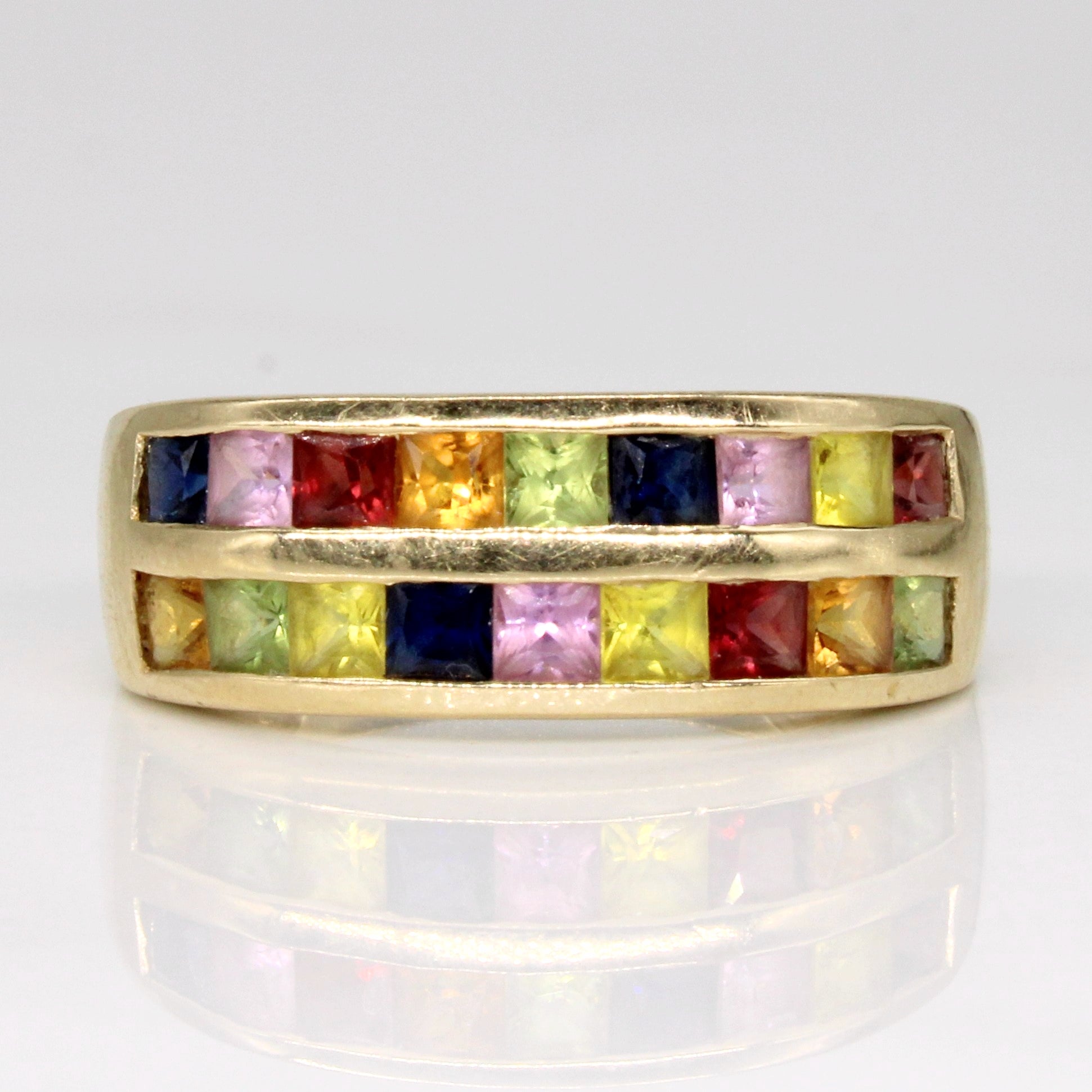 Bague multi-pierres en or jaune 14 carats | 1,44 ct | Taille 7 