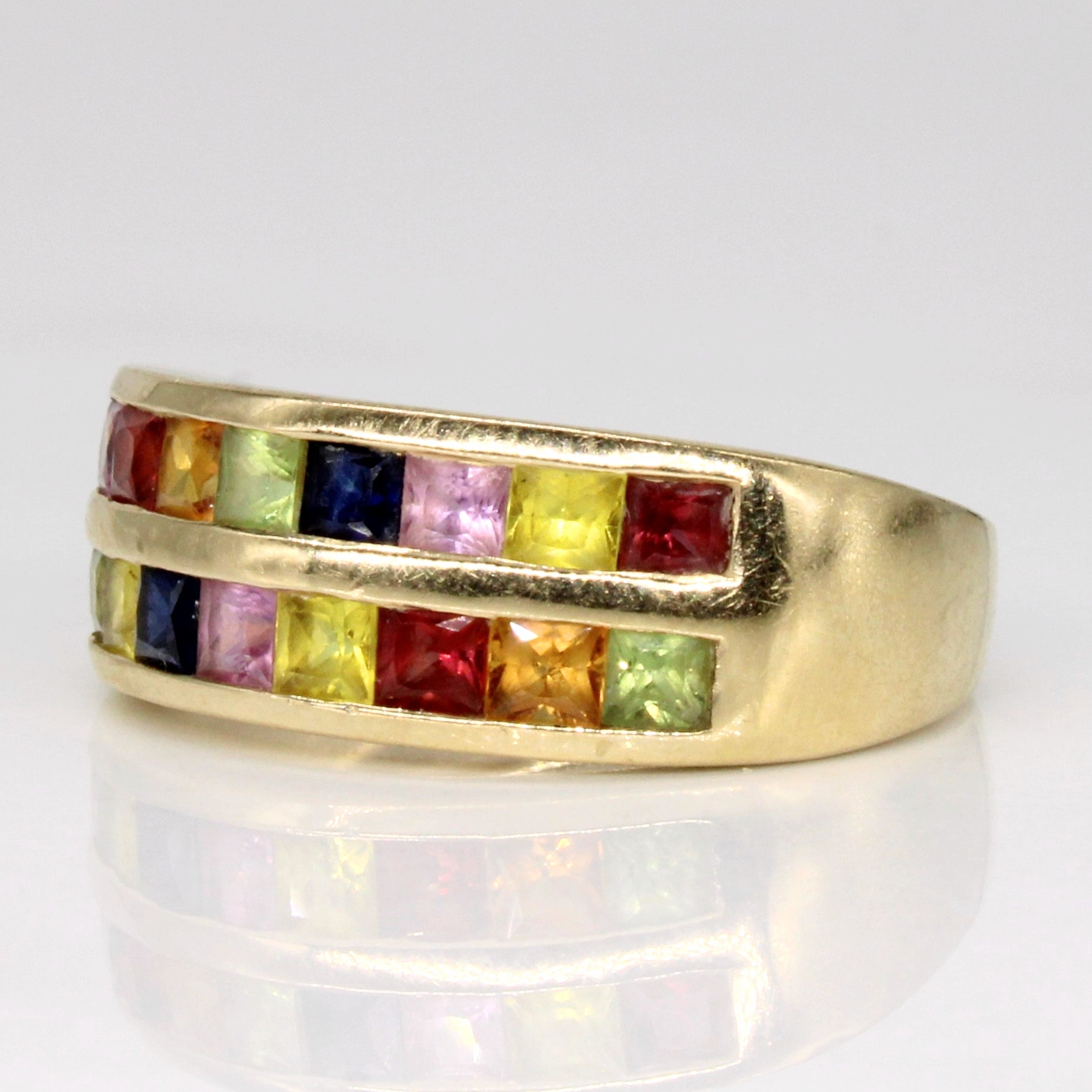 Bague multi-pierres en or jaune 14 carats | 1,44 ct | Taille 7 