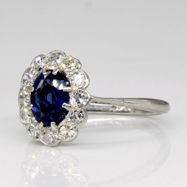 Sapphire & Diamond Halo Ring | 0.68ct, 0.30ctw | SZ 4.5 |