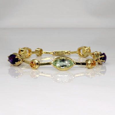 18k Yellow Gold Multi Gem Bracelet | 7.32ctw | 6.5