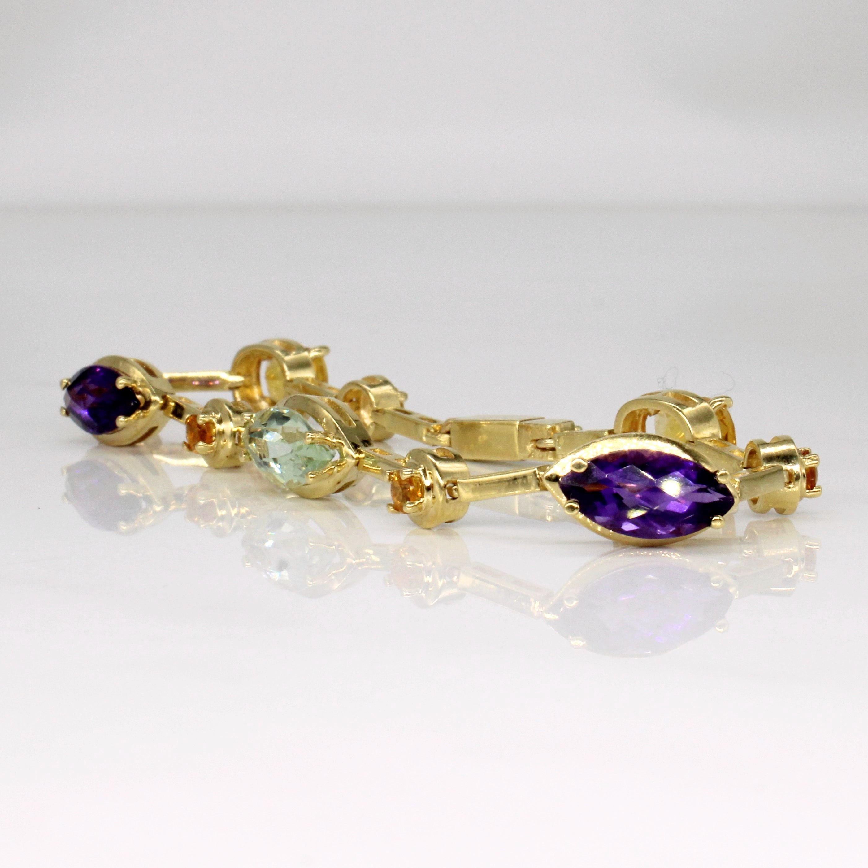 18k Yellow Gold Multi Gem Bracelet | 7.32ctw | 6.5"