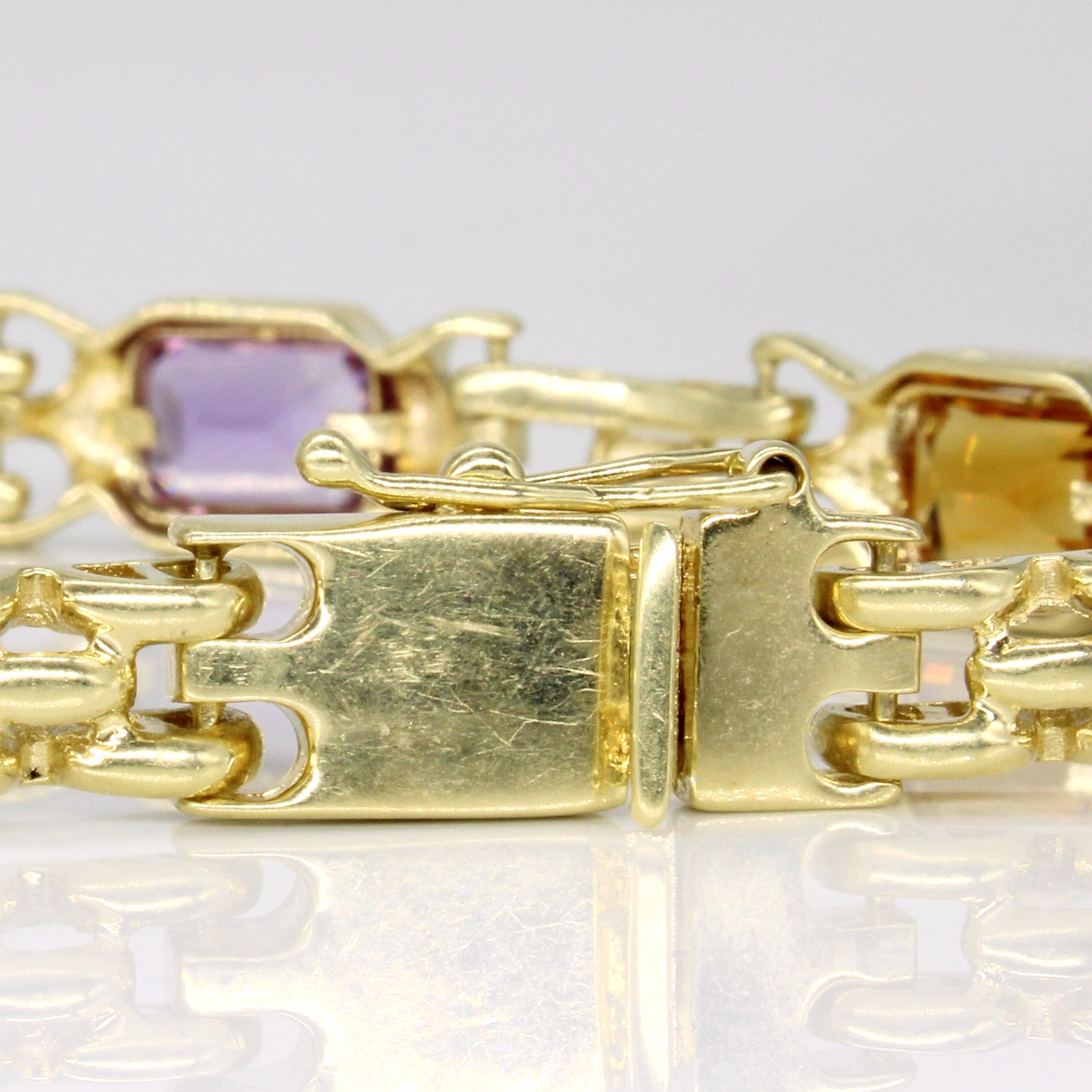 14k Yellow Gold Multi-Gem Bracelet | 7.32ctw | 7"