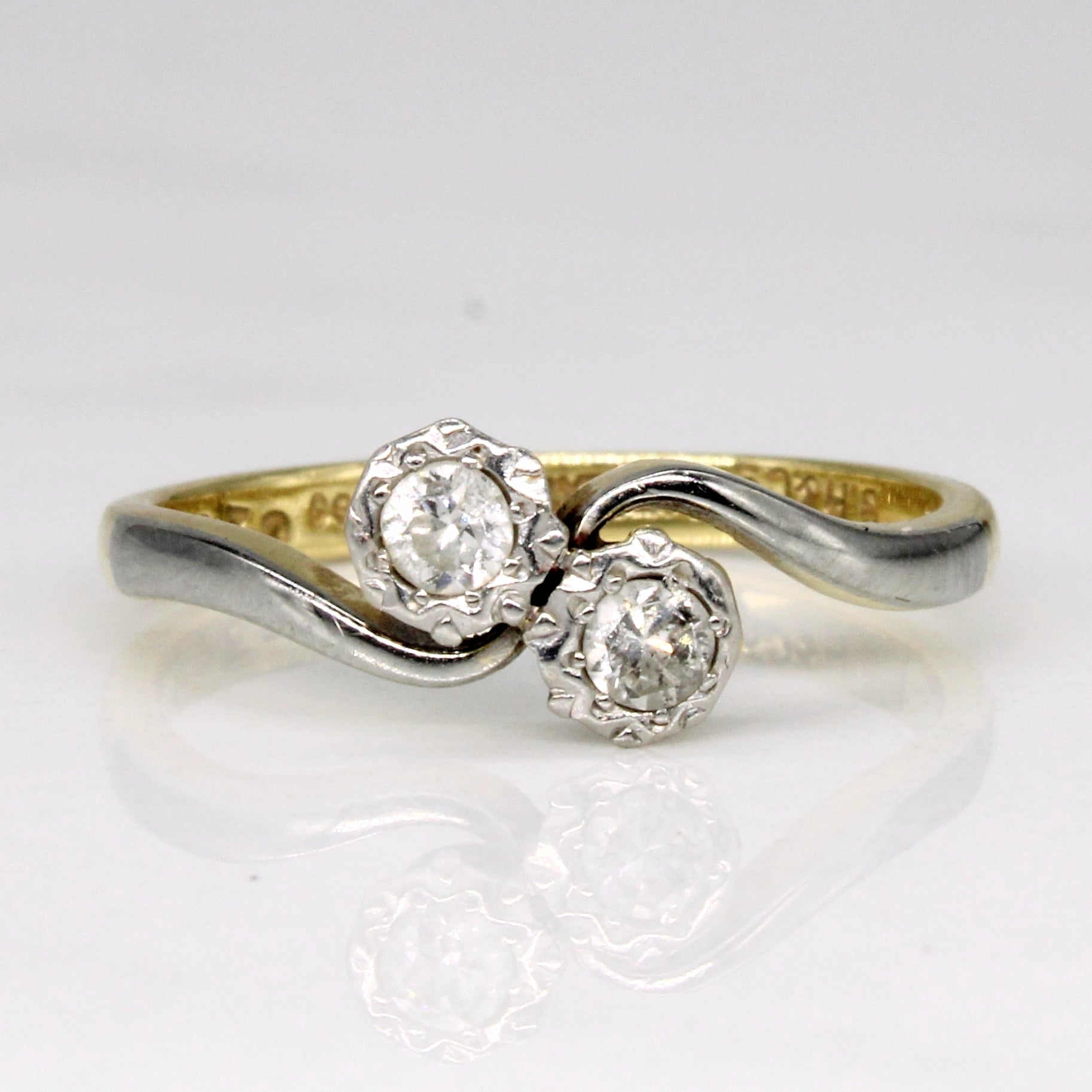 Diamond Toi et Moi  Ring | 0.14ctw | SZ 5.75 |