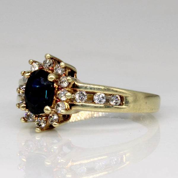 Sapphire & Diamond Cocktail 10k Ring | 0.50ct, 0.25ctw | SZ 5.75 |