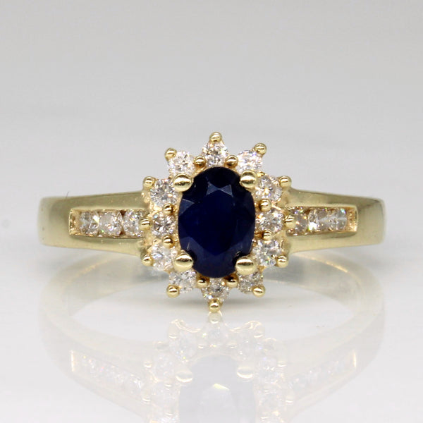 Sapphire & Diamond Cocktail 10k Ring | 0.50ct, 0.25ctw | SZ 6.75 |