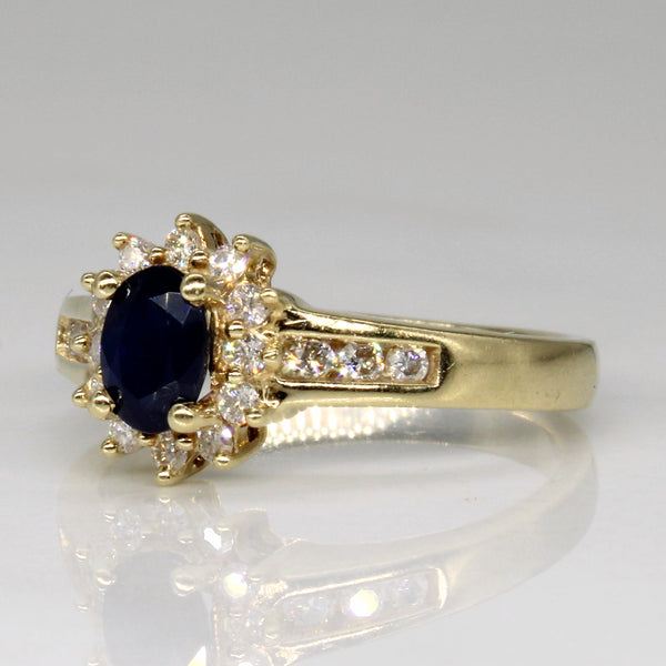 Sapphire & Diamond Cocktail 10k Ring | 0.50ct, 0.25ctw | SZ 6.75 |