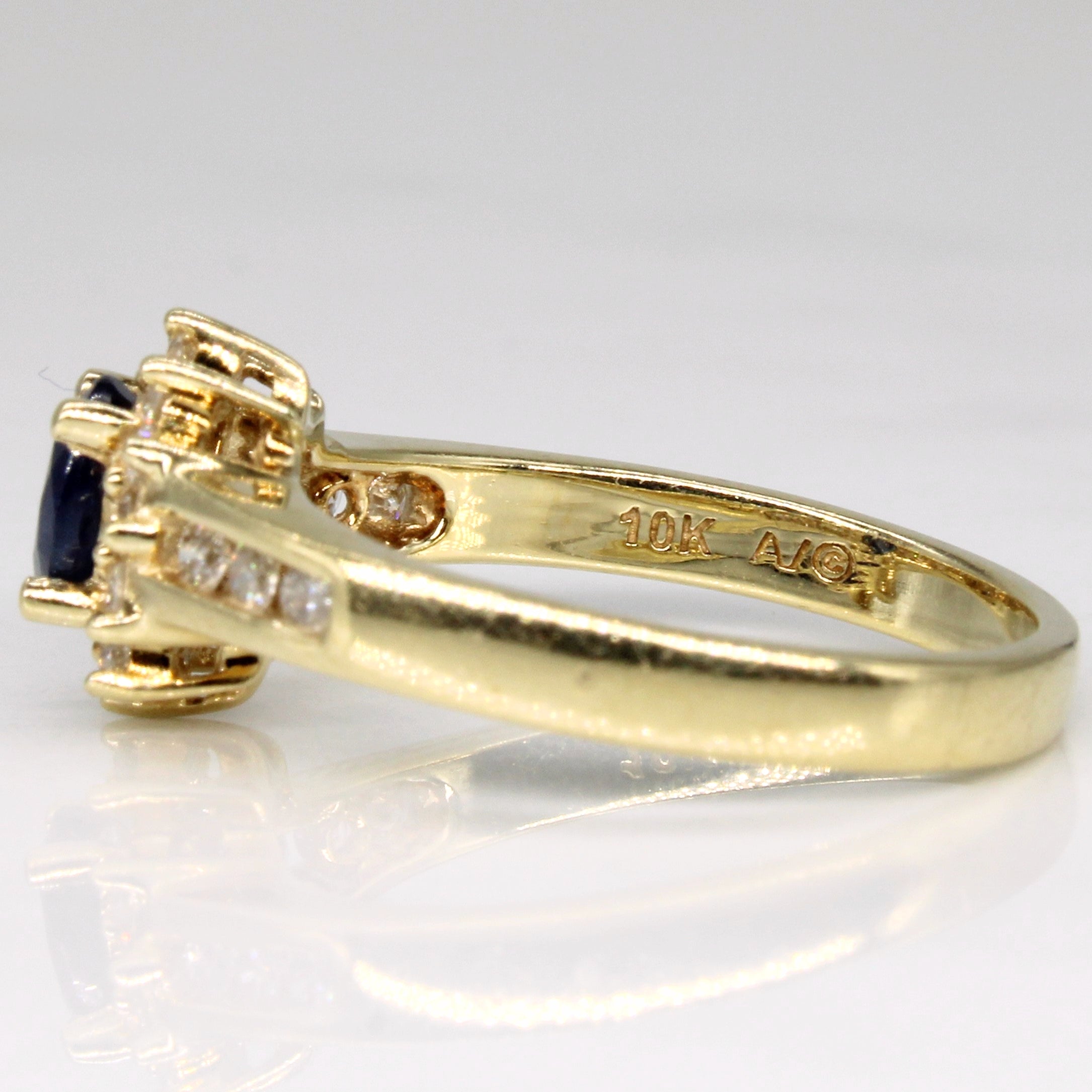 Sapphire & Diamond Cocktail 10k Ring | 0.50ct, 0.25ctw | SZ 6.75 |