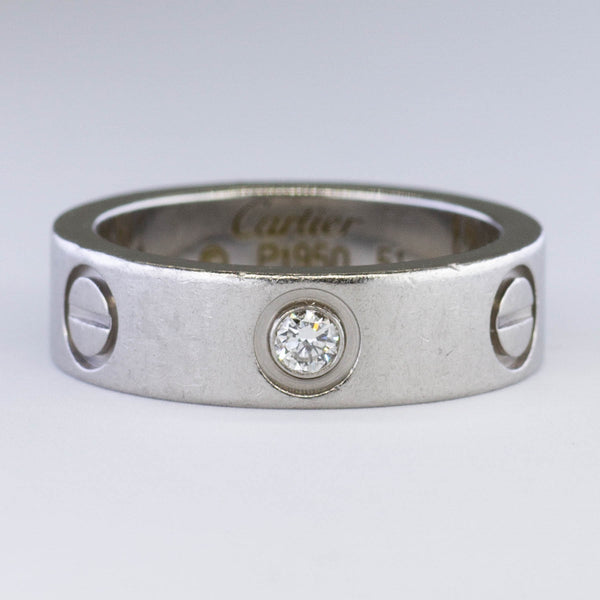 'Cartier' Love Ring in Platinum with Diamond | 0.08 ct, SZ 5.75 |