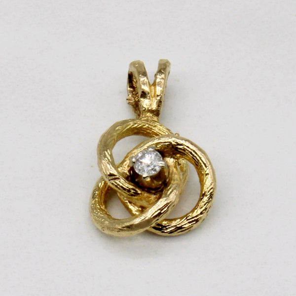 14k Yellow Gold Knot Diamond Pendant | 0.03ct