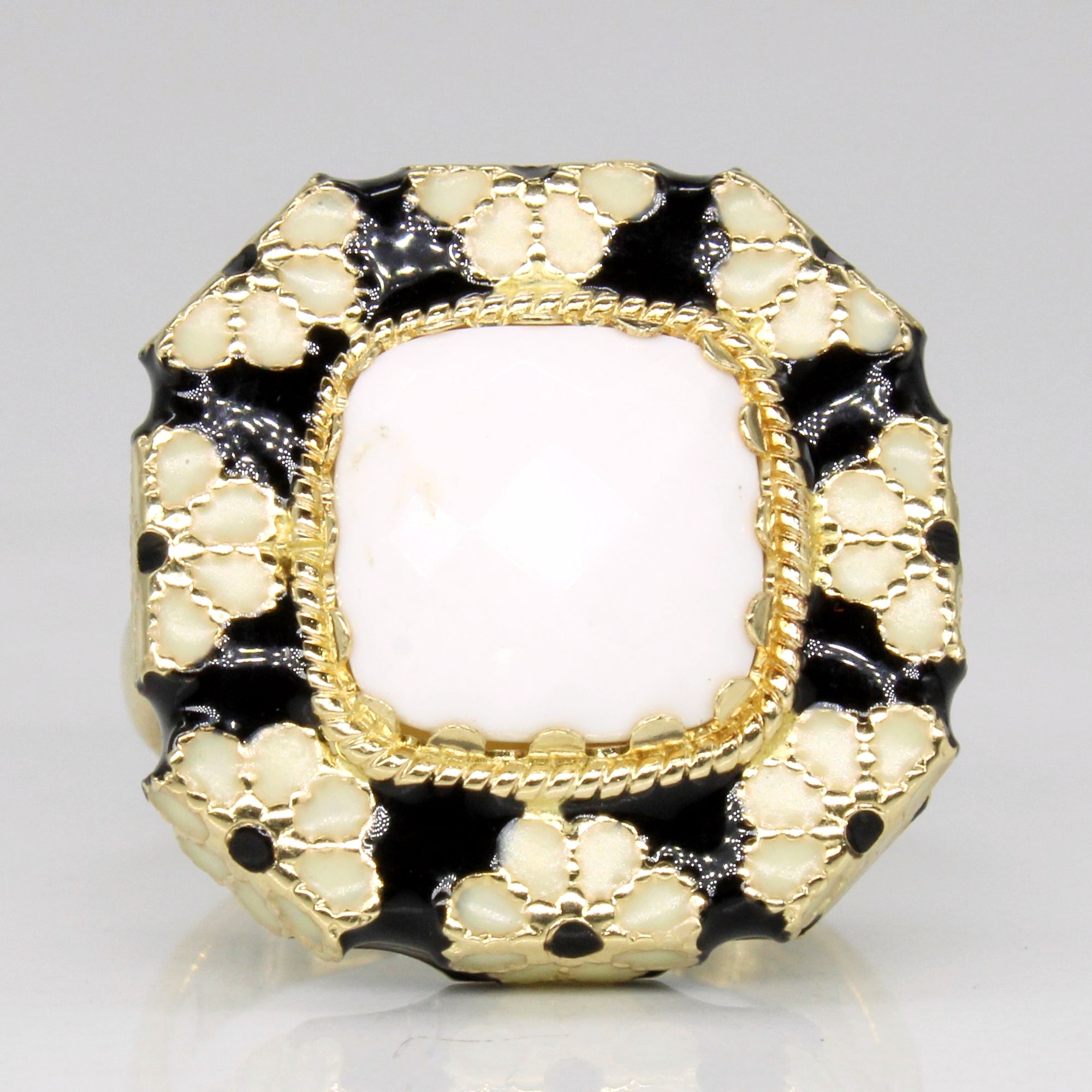 Italian Paste & Enamel Cocktail Ring | SZ 8 |