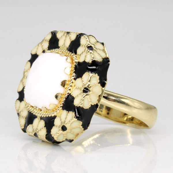 Italian Paste & Enamel Cocktail Ring | SZ 8 |