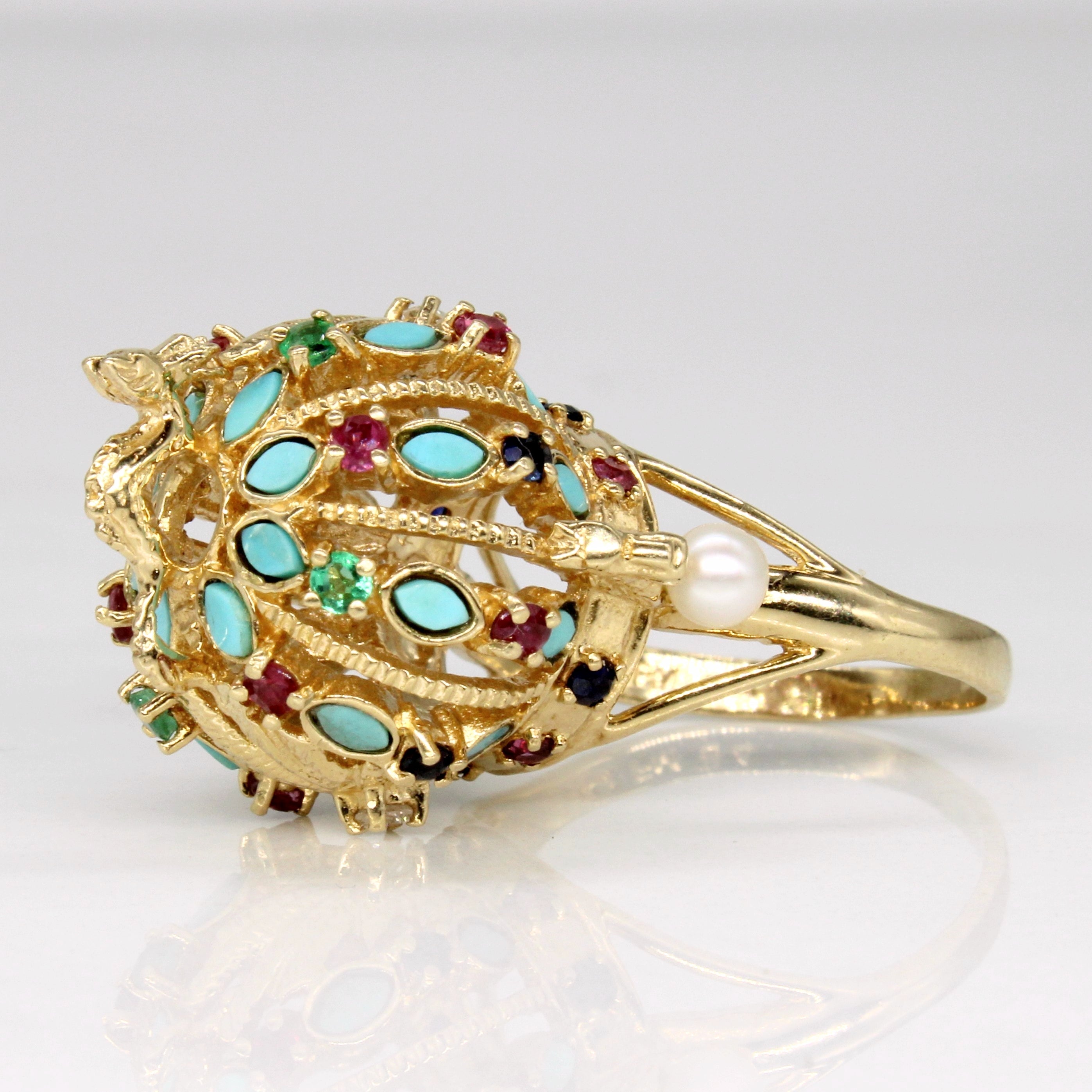 Multi Gem Cocktail Ring | 1.25ctw | SZ 6 |
