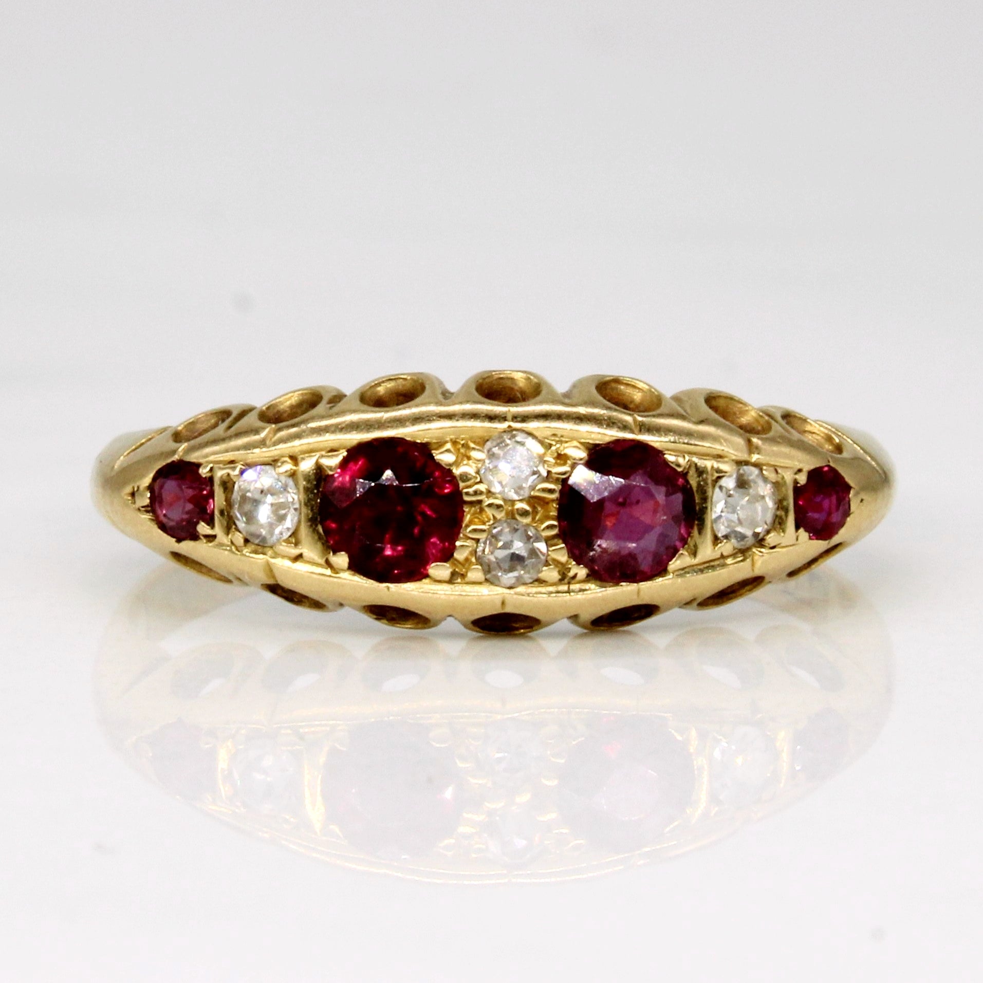 Vintage Birmingham Ruby & Diamond Ring | 0.30ctw, 0.06ctw | SZ 5.5 |