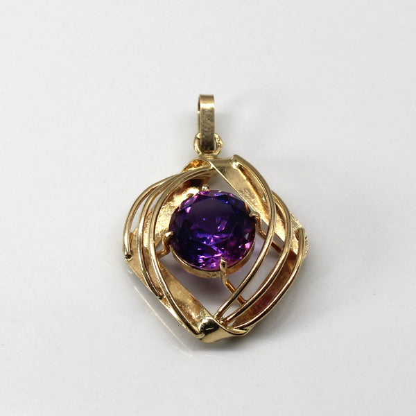 Synthetic Purple Sapphire Gold Pendant | 4.70ct |