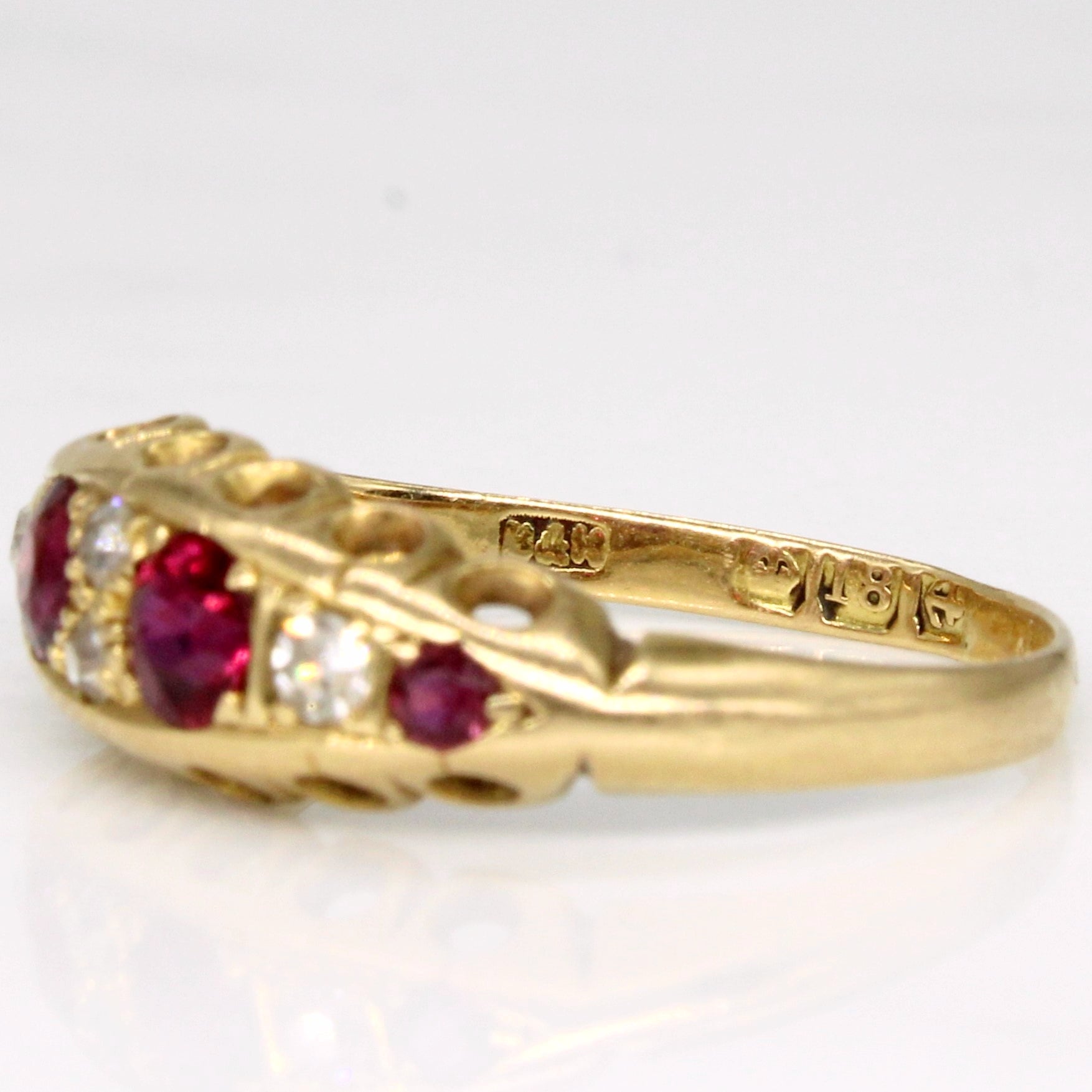 Vintage Birmingham Ruby & Diamond Ring | 0.30ctw, 0.06ctw | SZ 5.5 |