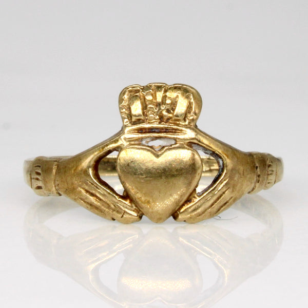 9k Yellow Gold Hallmarked 1993 Claddagh Ring | SZ 5