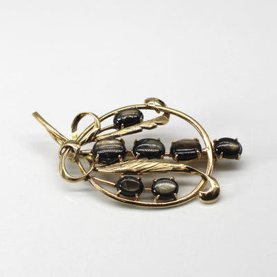 Black Star Sapphire Brooch | 6.00ctw |
