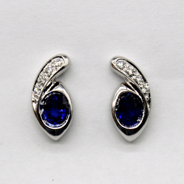 Sapphire & Diamond 18k Earrings | 0.50ctw, 0.04ctw |
