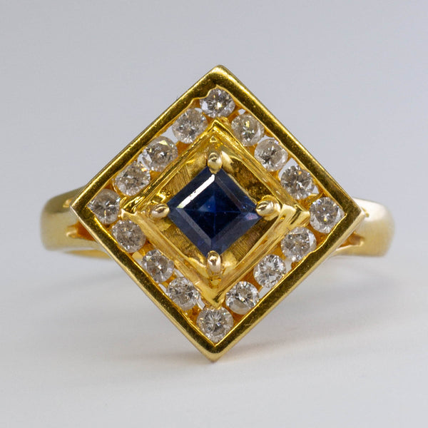 Blue Sapphire & Diamond Cocktail Ring | 0.16ctw, 0.45ct | SZ 7.25 |