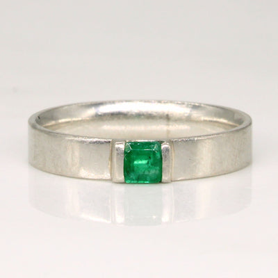 Platinum and Emerald Band | 0.13ct | SZ 5.5