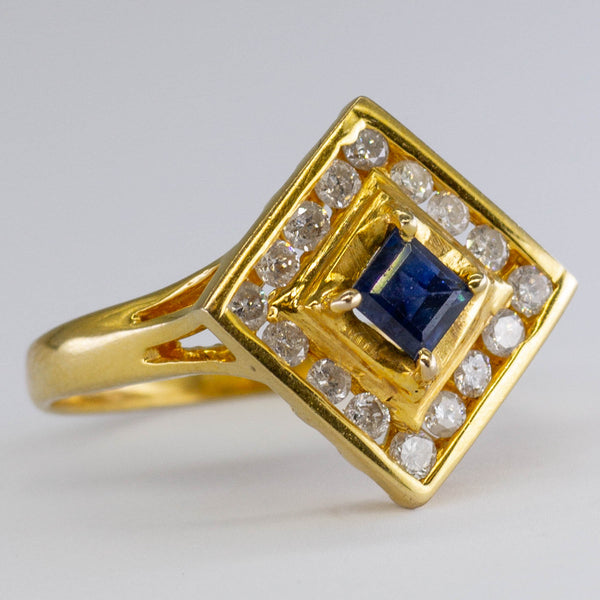 Blue Sapphire & Diamond Cocktail Ring | 0.16ctw, 0.45ct | SZ 7.25 |