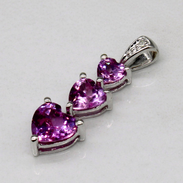 Synthetic Pink Sapphire & Natural Diamond 10k Pendant | 1.75ctw, 0.01ct |