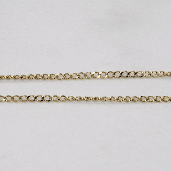 Sapphire & Diamond Scoop 10k Pendant & Cable Chain | 0.75ctw, 0.01ctw | 18