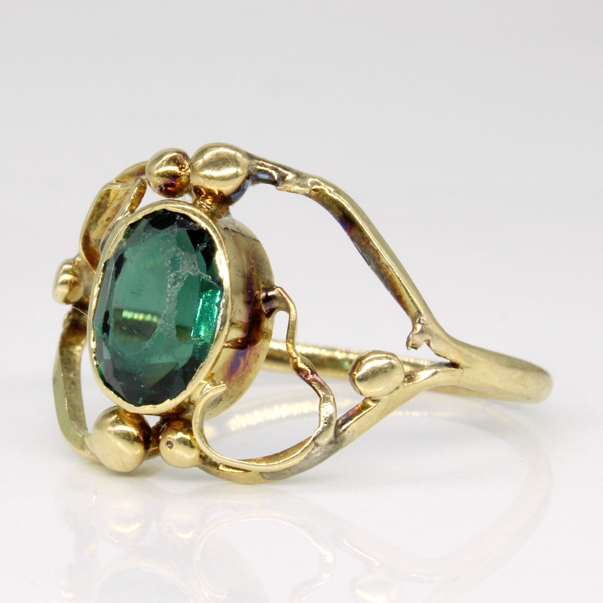 Bague cocktail vintage en spinelle synthétique | 1,00 ct | Taille 7,5 | 