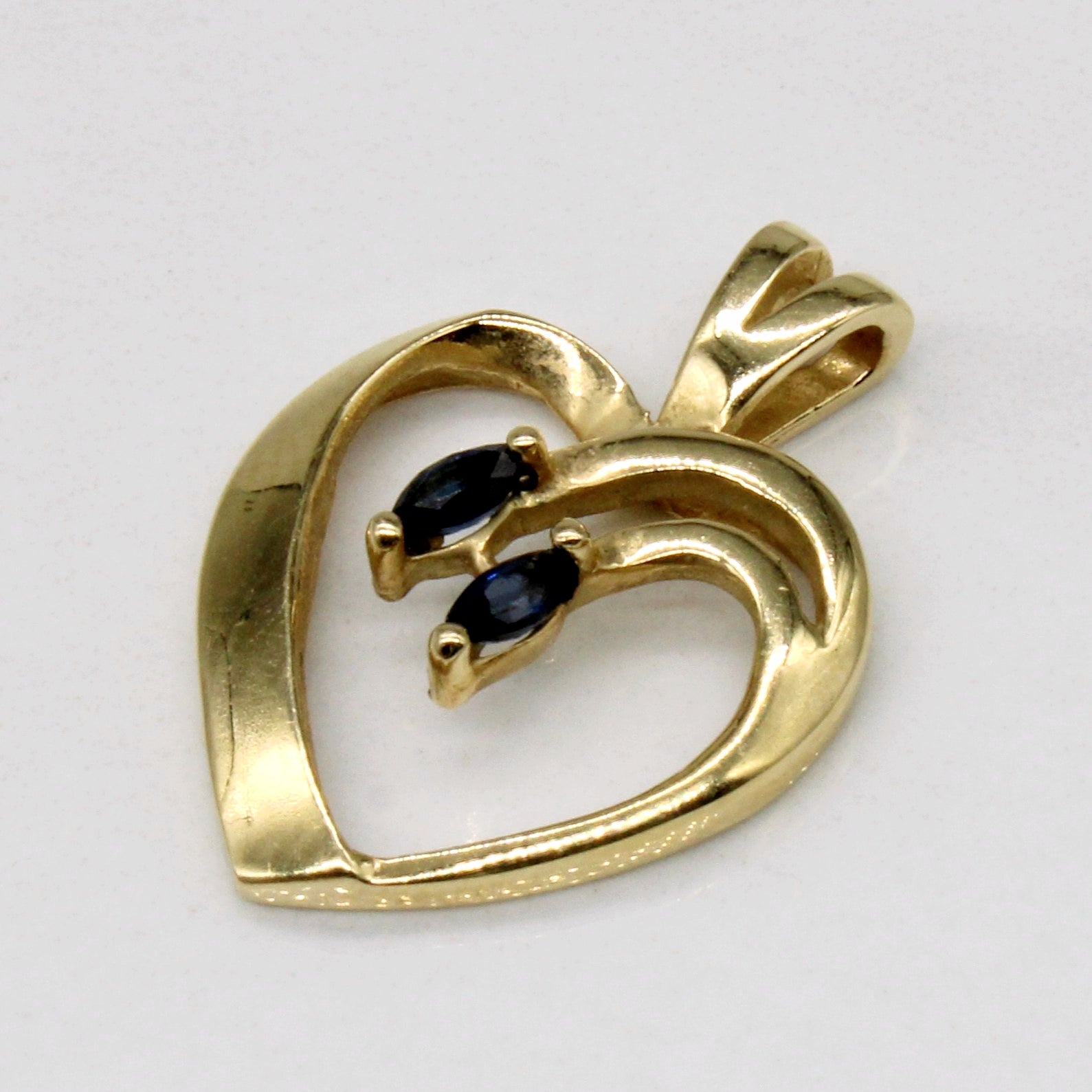 Sapphire Heart 14k Pendant | 0.15ctw |