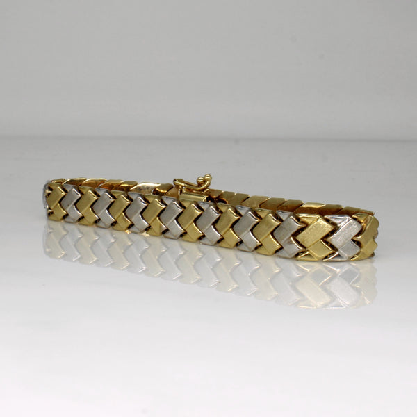 10k Two Tone Gold Bracelet | 7.5