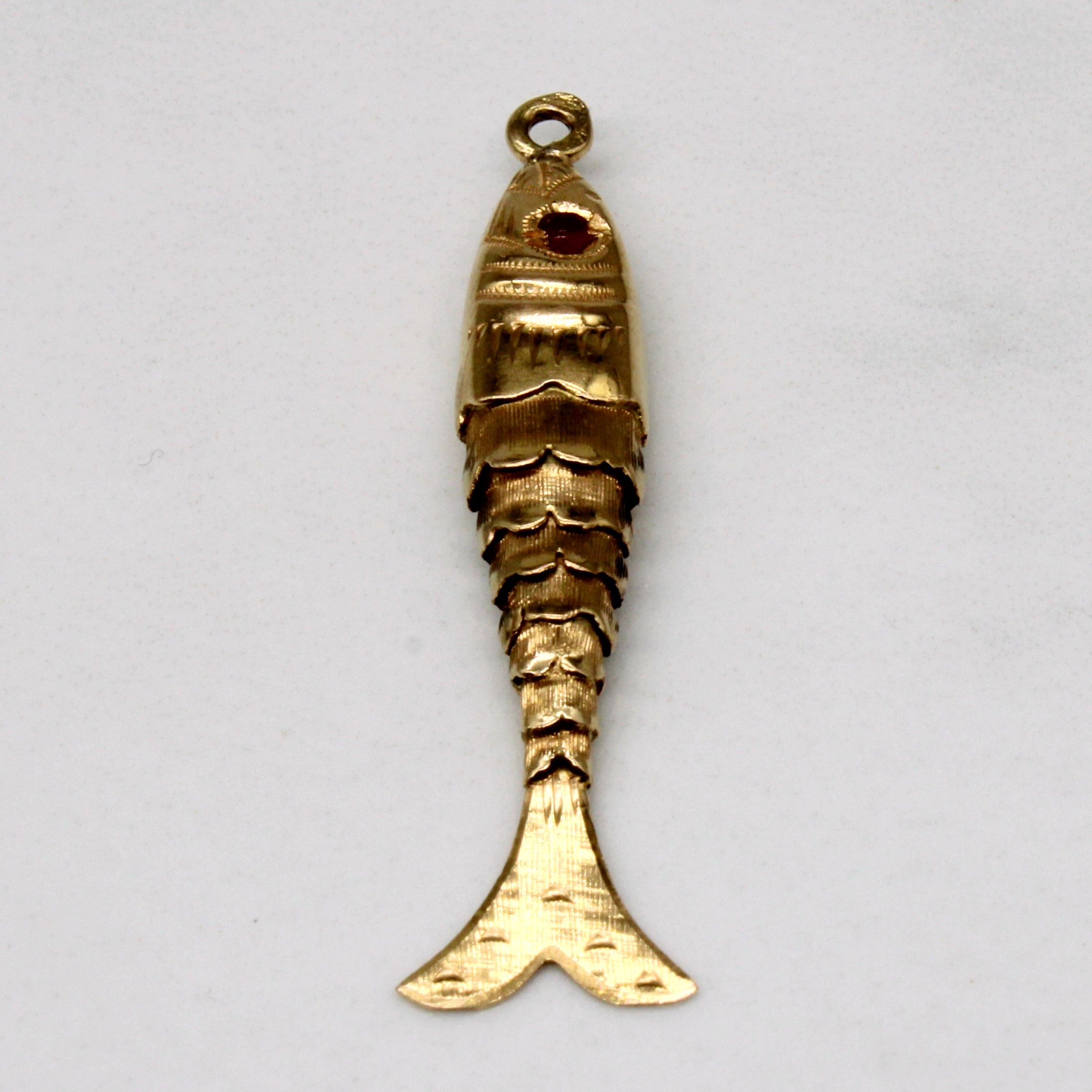 Pendentif œil de poisson en verre et or 19 carats portugais | 0,05 ct | 