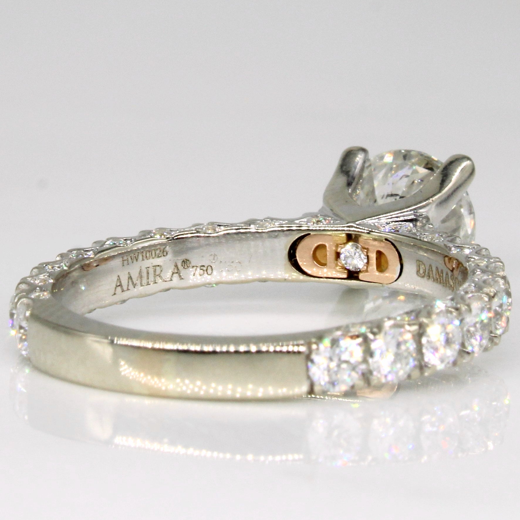 GIA Certified Solitaire with Accent Diamonds 18k Ring | 1.49ctw VS1 F EX | SZ 6.25 |
