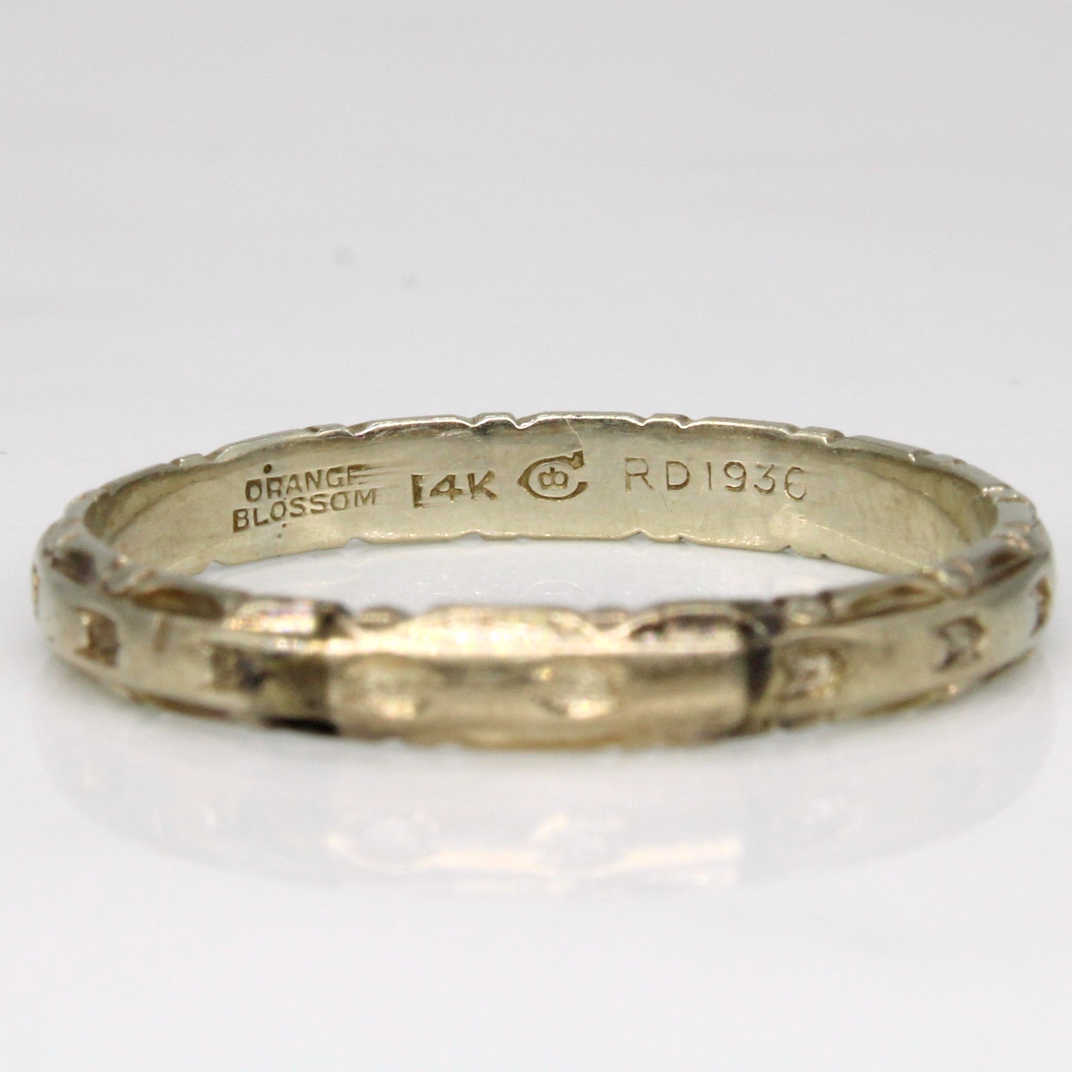 Retro 14k 'Orange Blossom' White Gold Ring | SZ 10.25 |