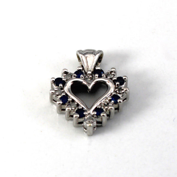 Sapphire & Diamond Heart Pendant | 0.16ctw | 0.04ctw |