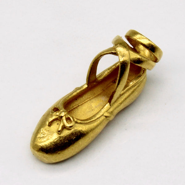 24k Yellow Gold Ballet Slipper Charm