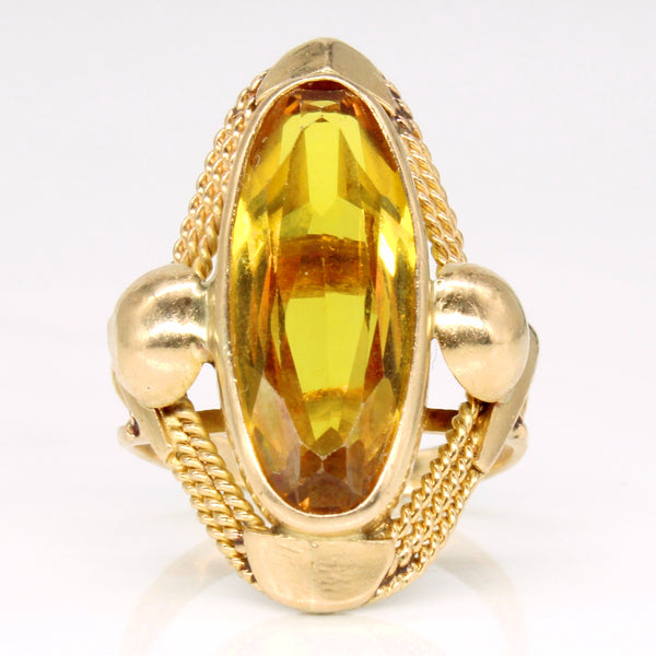 Synthetic Yellow Sapphire Cocktail Ring | 5.00ct | SZ 4.75 |