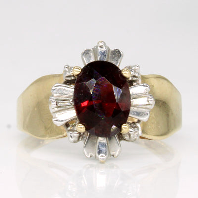 Garnet & Diamond 10k Ring | 1.3ct, 0.05ctw | SZ 6.5 |